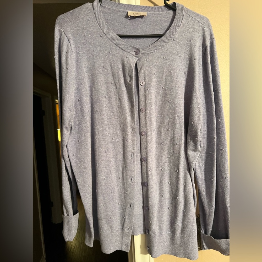 The Loft lavender cardigan sweater size XL